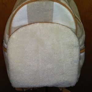 NWT Adam Lippes  Creameal Plaid Sherpa Backpack